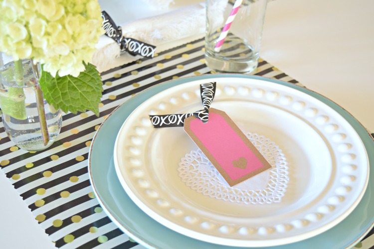 valentines place card ribbon diy placemat