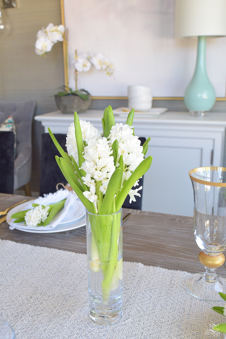 casual elegant mothers day table scape hyacinth alstromeria pink peonies-1