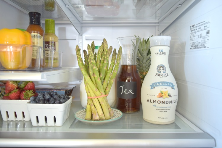 Organized Refrigerator After Chalk pitcher fruit crates