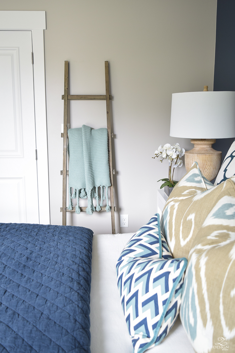 Transitional navy and aqua bedroom-16