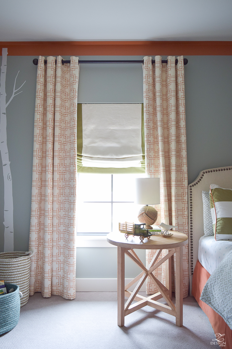 kravet city squares linen custom curtains in orange how to know when to use what curtains PB Essential curtain rod-2