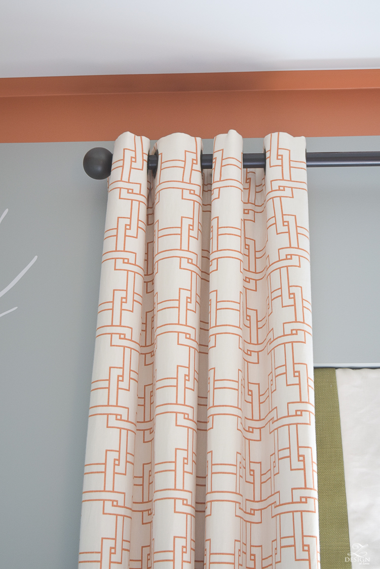 kravet city squares linen custom curtains in orange how to know when to use what curtains PB Essential curtain rod-4