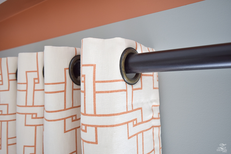 kravet city squares linen custom curtains in orange how to know when to use what curtains PB Essential curtain rod-5