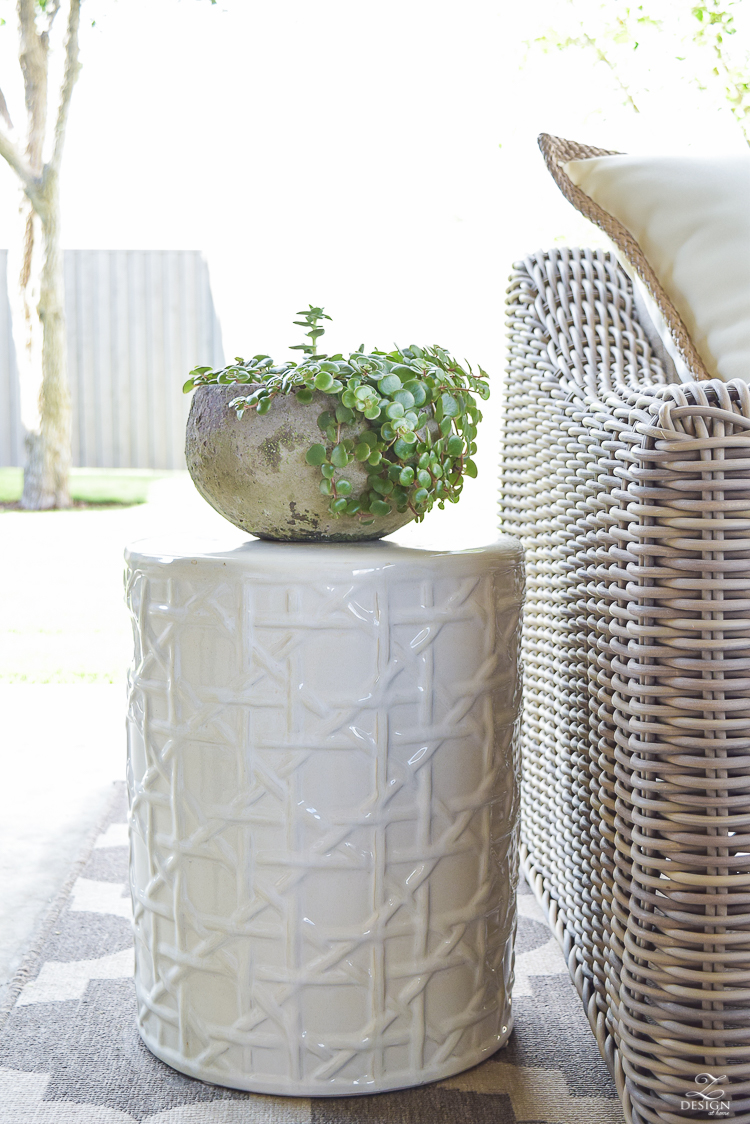 succulent plant lattice garden stool