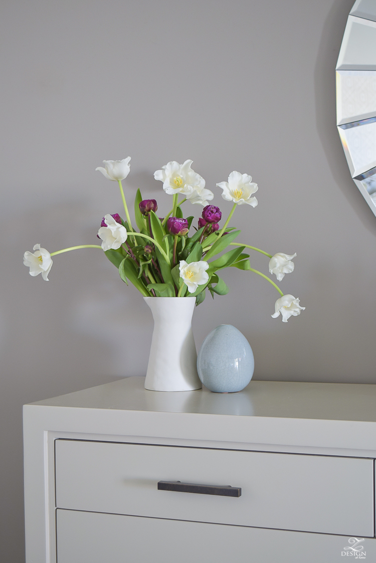 white tulip purple peonies flower arrangement-4