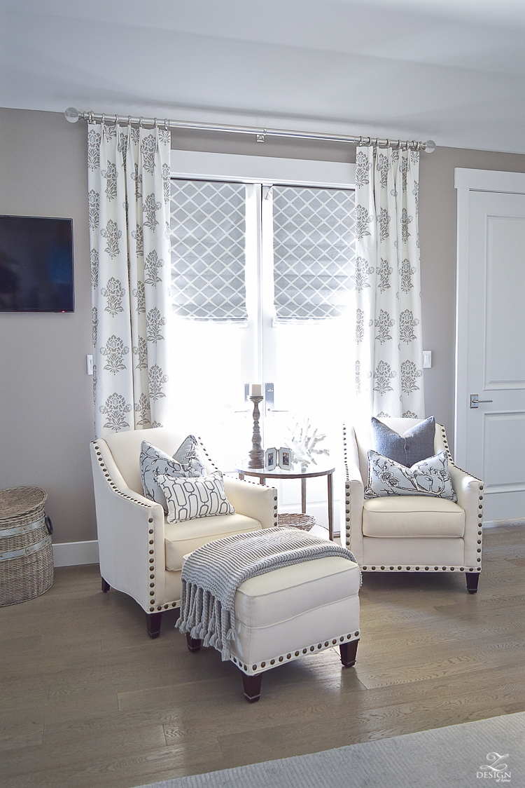 Neutral Transitional Master Bedroom sitting area