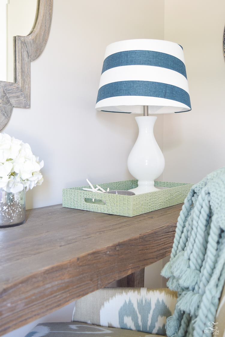 Simple Guest Room Tips Aqua Navy bedroom kravet riad navy pillows and curtains-18