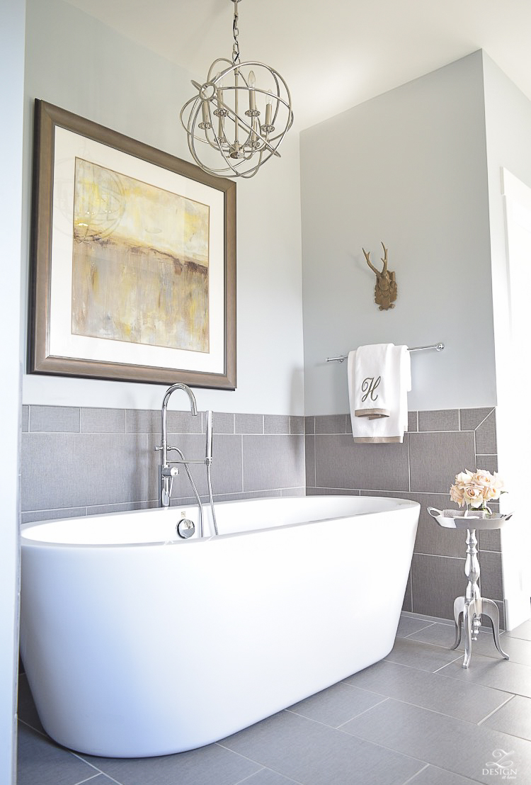 free standing tub transitional neutral bathroom benjamin moore silver lake-1