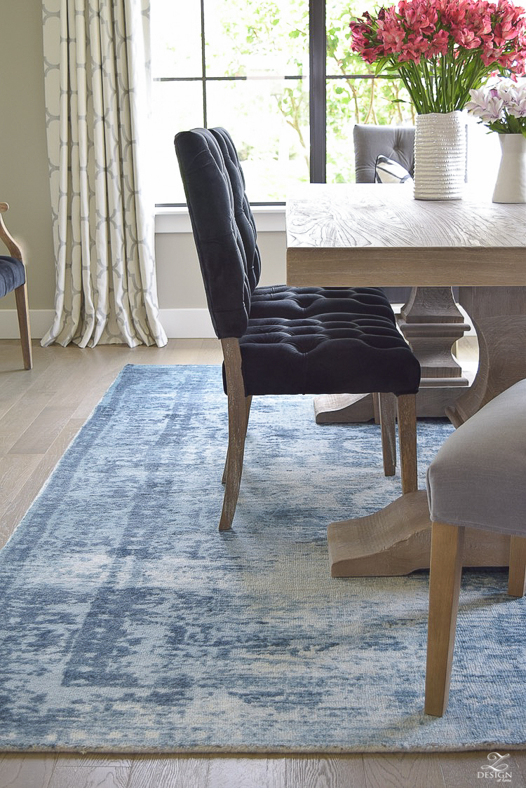 blue vintage inspired rug