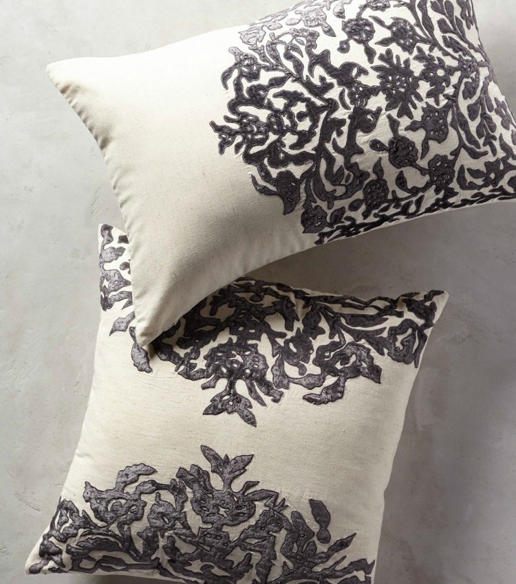 anthropology vining velvet pillow