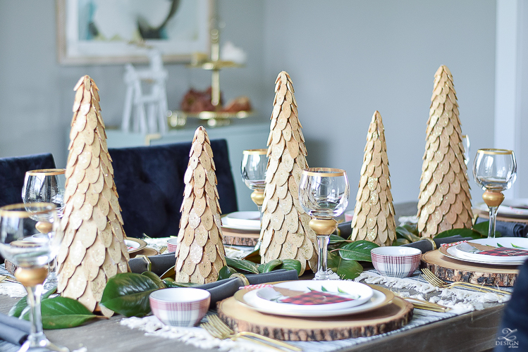 christmas-home-tour-wooden-christmas-trees-plaid-bowls-rustic-gray-table-1