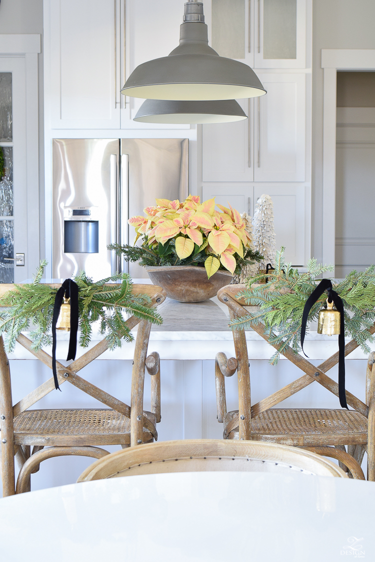 white-modern-farmhouse-kitchen-with-white-carrara-marble-and-white-herringbone-backsplash-christmas-deocr-for-the-kitchen-vintage-barn-pendants-large-dough-bowl-18