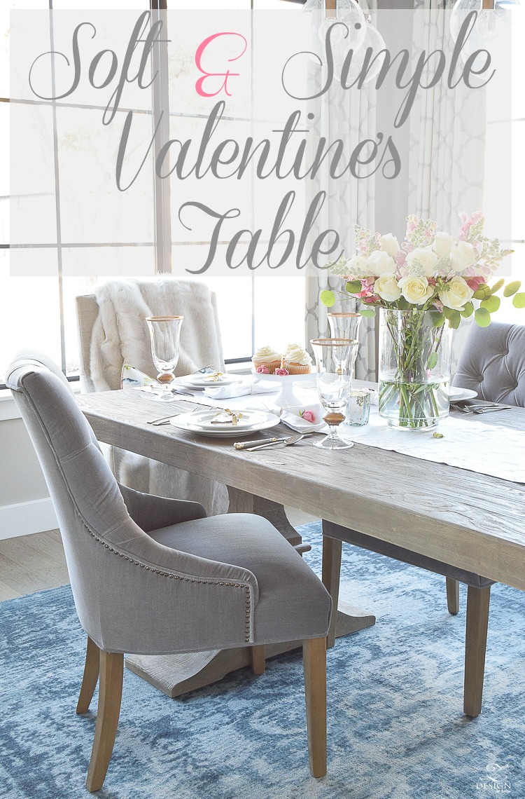 valentines table scape with white and pink roses pink snap dragons gray washed dining table white dishes eternal gold flatware-pg