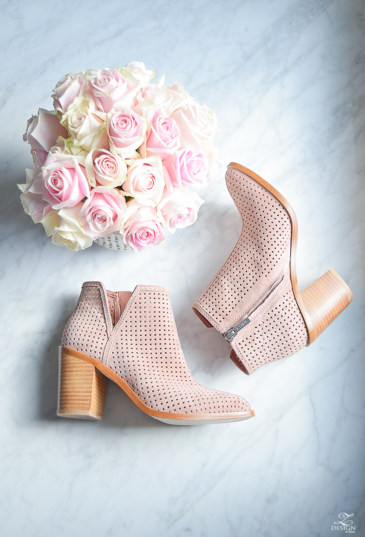 pink perforated shoes