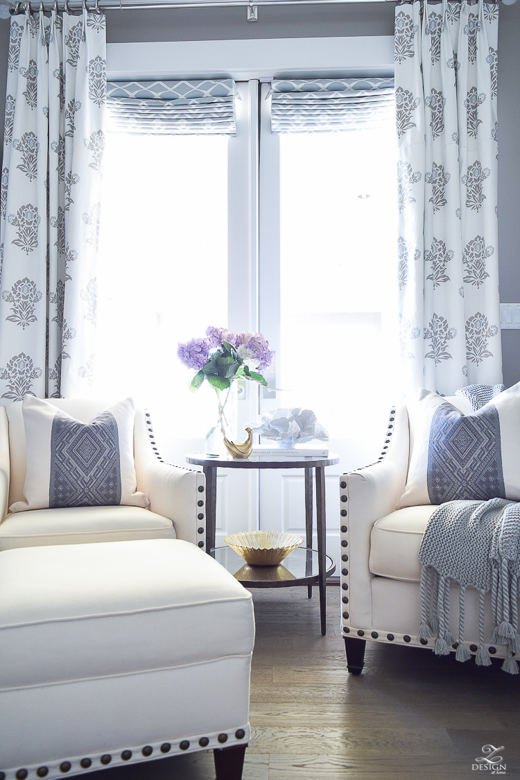 Spring decor white and gray bedroom sitting area spring accessoreis Spring home tour-5