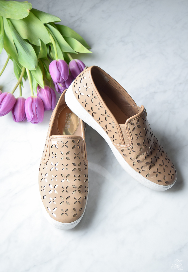 The best spring shoes MICHAEL Michael Kors Keaton Leather Floral Perforated Slip On Sneakers - 1-1