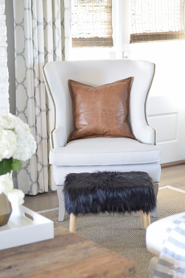 zdesign at home spring tour ballard designs wing chair black fur stool kravet riad drapes leather pillow seagrass rug-1