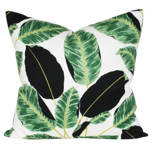 tropical palm leaf pillow