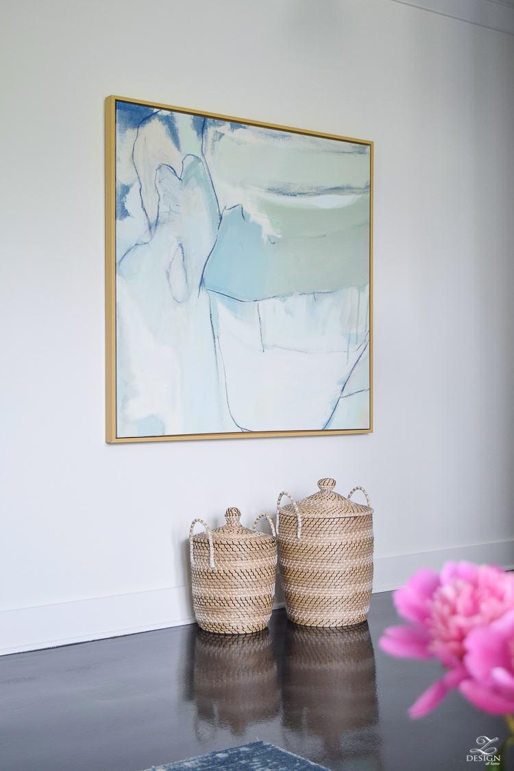 large abstract art floating frame baskets for blankets with lid pink peonies summer home tour zdesign at home-1