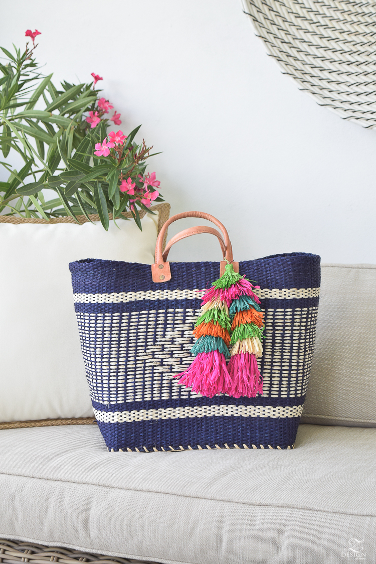 straw tassel navy beach bag with mulitcolored tassel-1