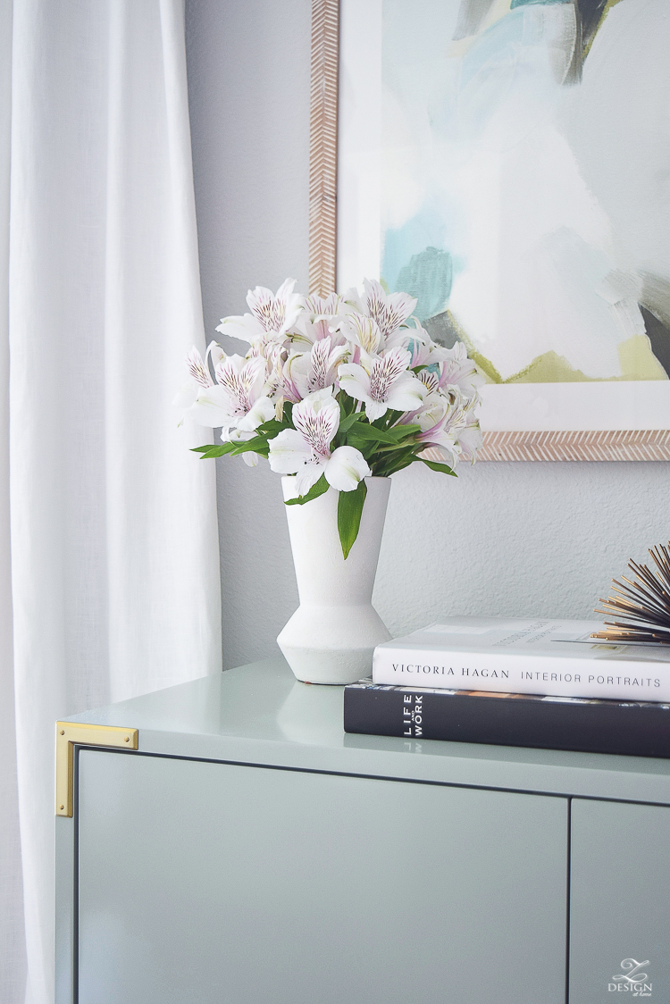 white fluted west elm vase white alstromeria table styling zdesign at home summer home tour-1