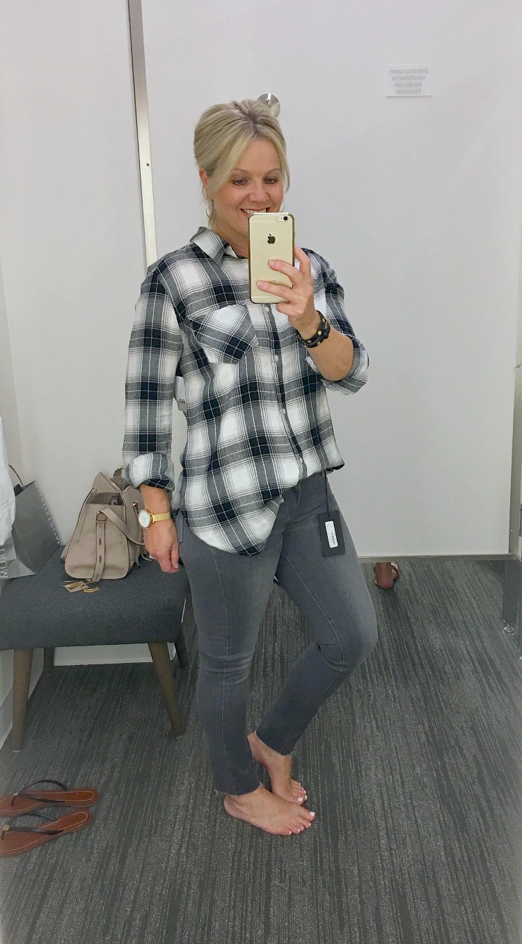 nordstrom anniversary sale 2017 black and white BP Plaid shirt