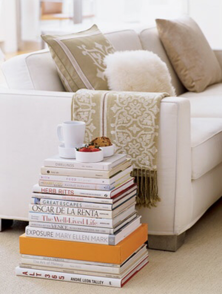 coffee table books stack