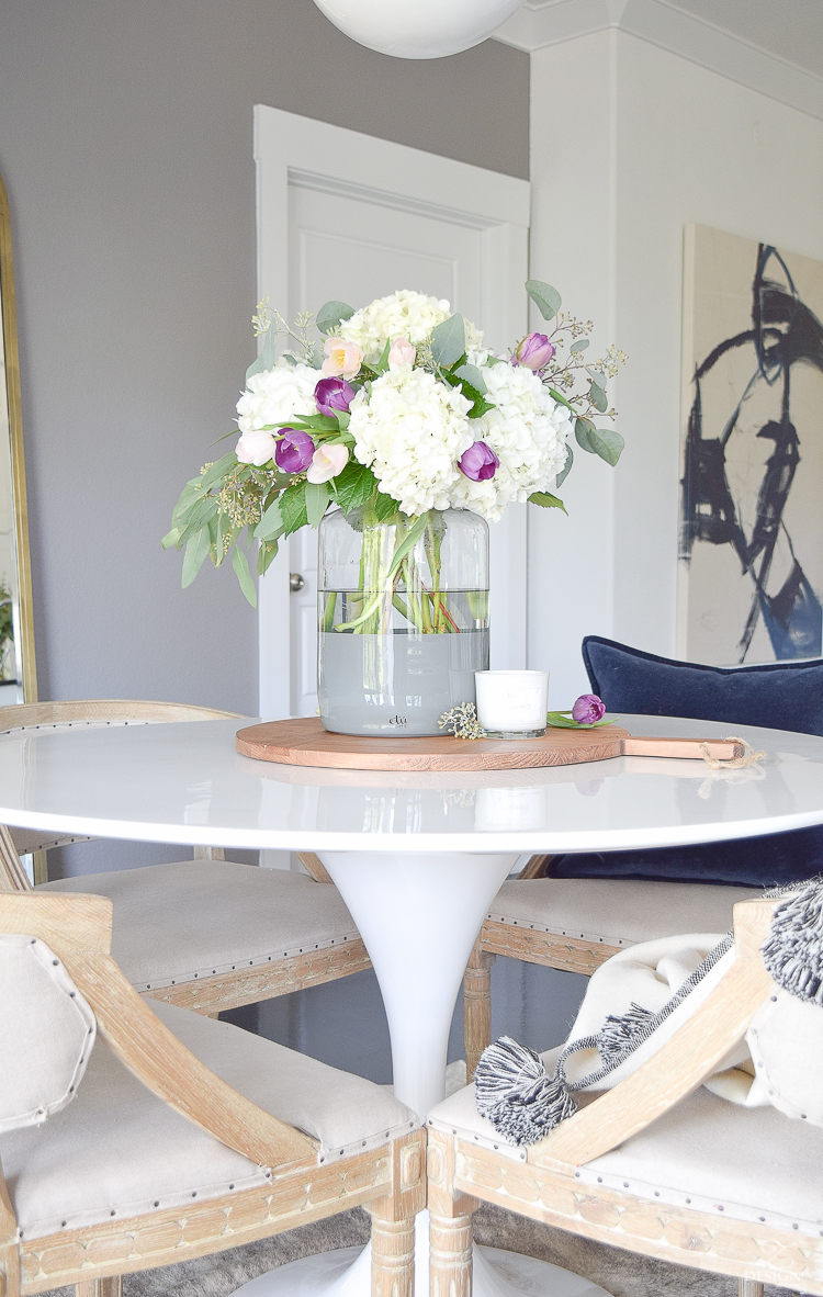 Recycled Sustainable Color Block Mason Jar - Gray Dip dyed vase