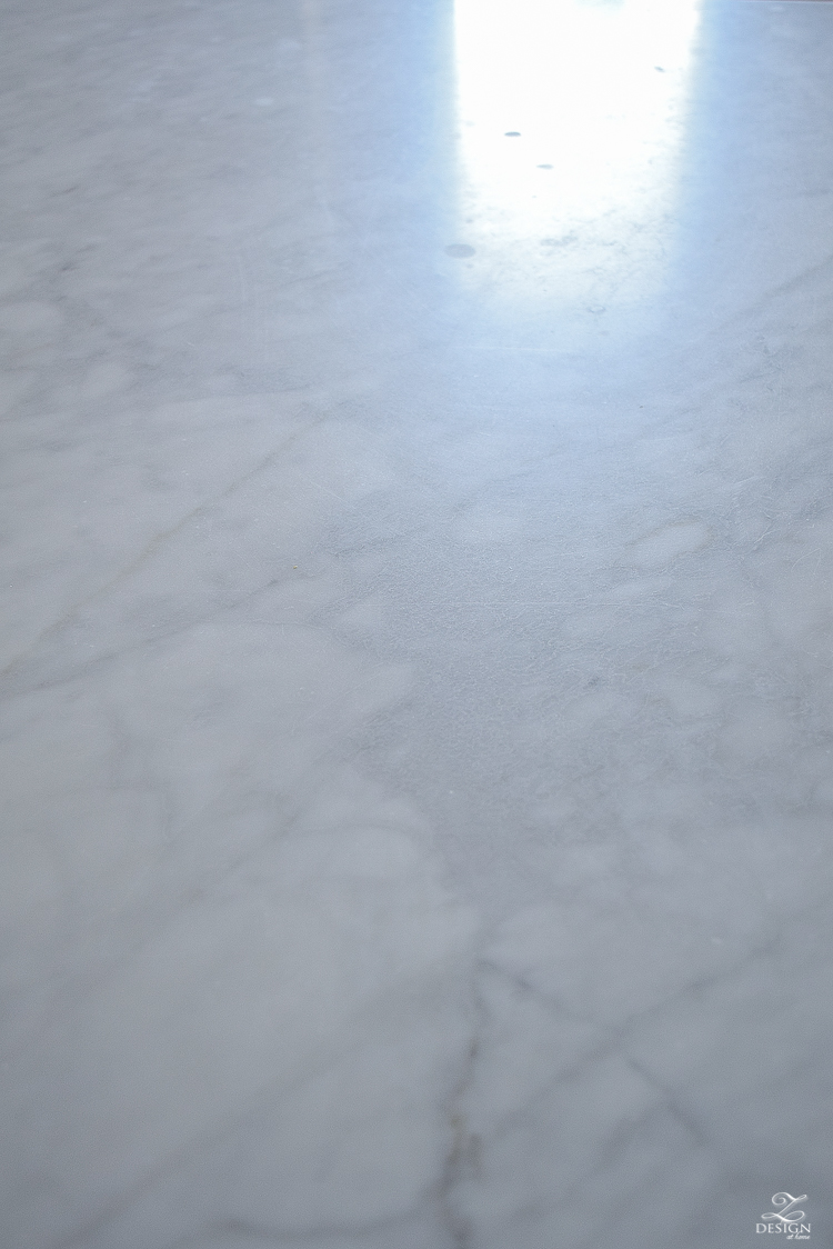 The Pros & Cons of Marble + How to Care for and Clean Marble (images of marble etching)