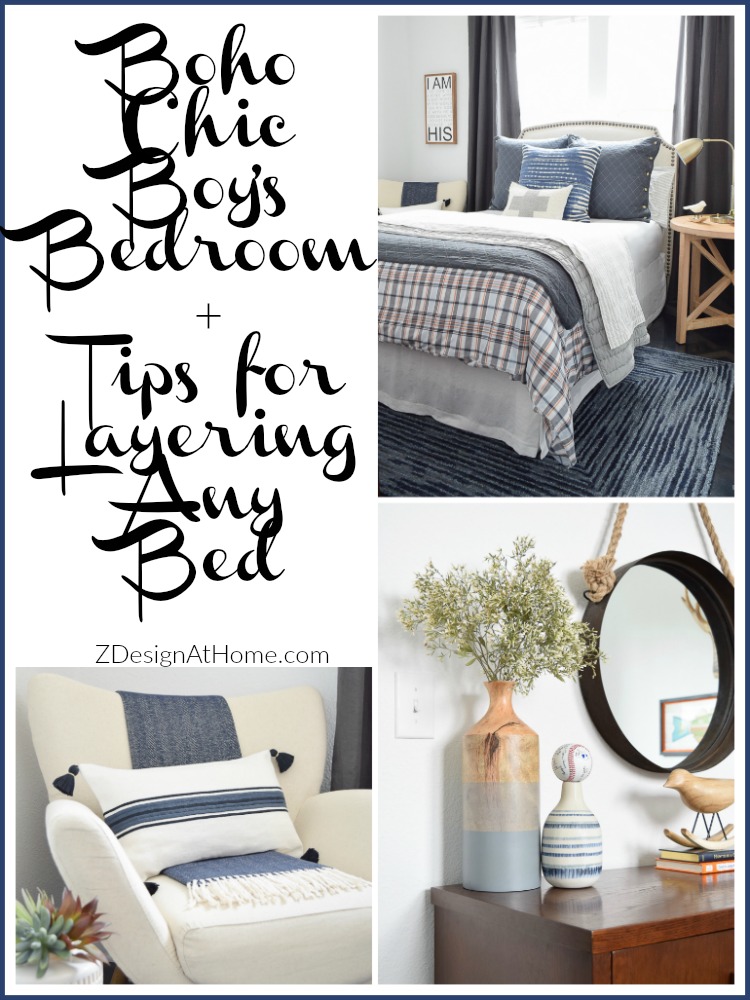 Boy's Boho Chic Bedroom Reveal + Tips For Layering Any Bed