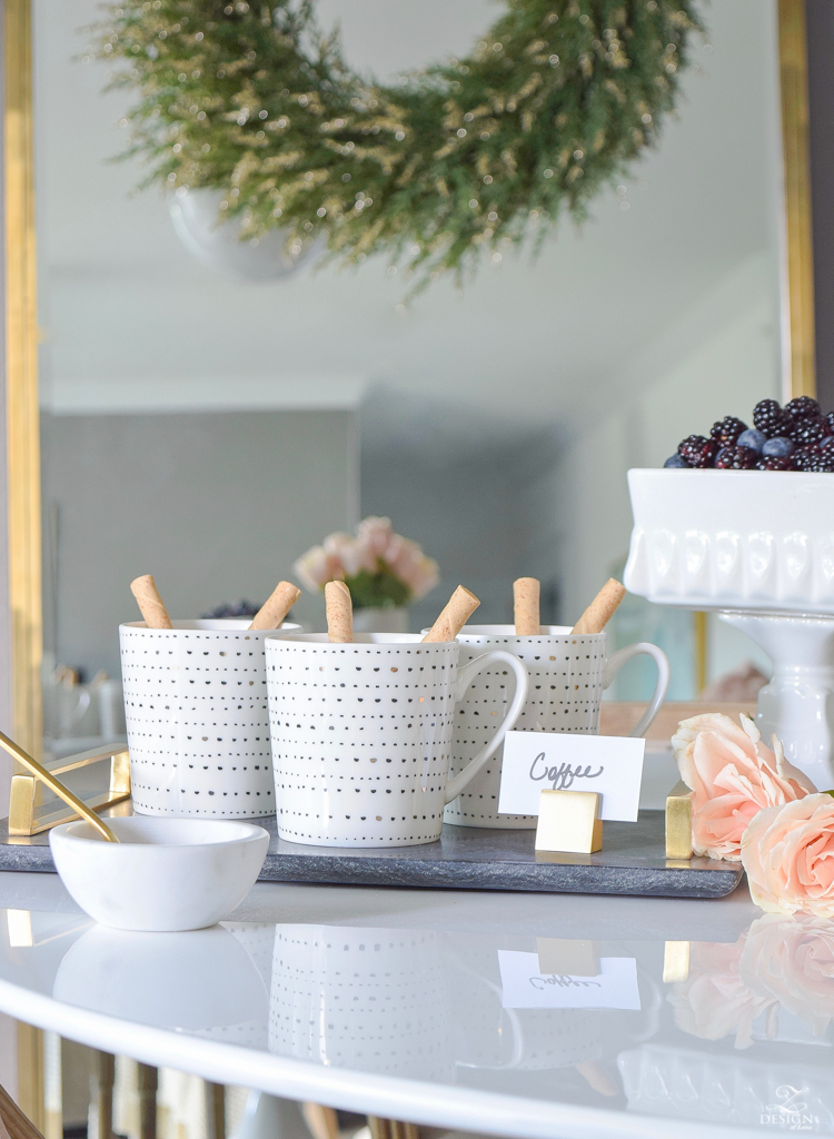 How to decorate a store bought cake for stress free holiday hosting + black and blush dessert bar