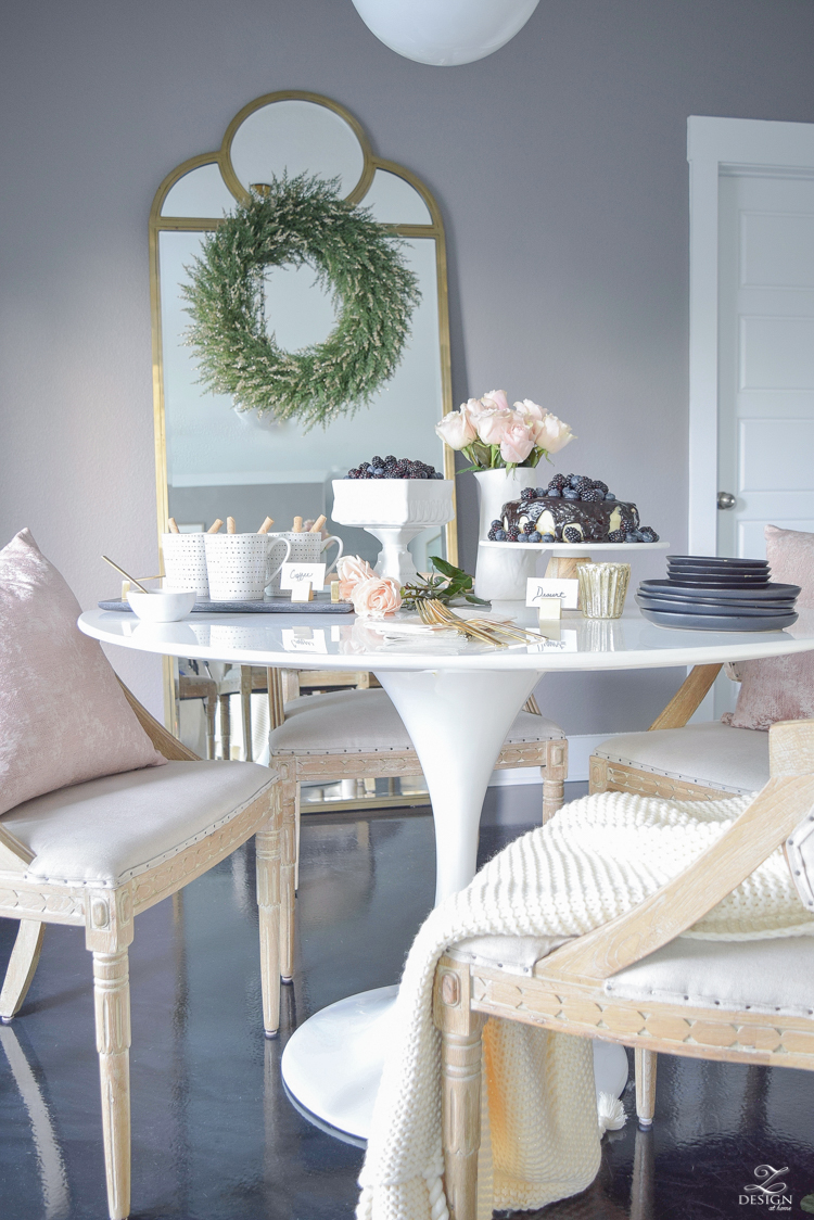 Modern, stress free entertaining + blush & black dessert bar set up for any occasion