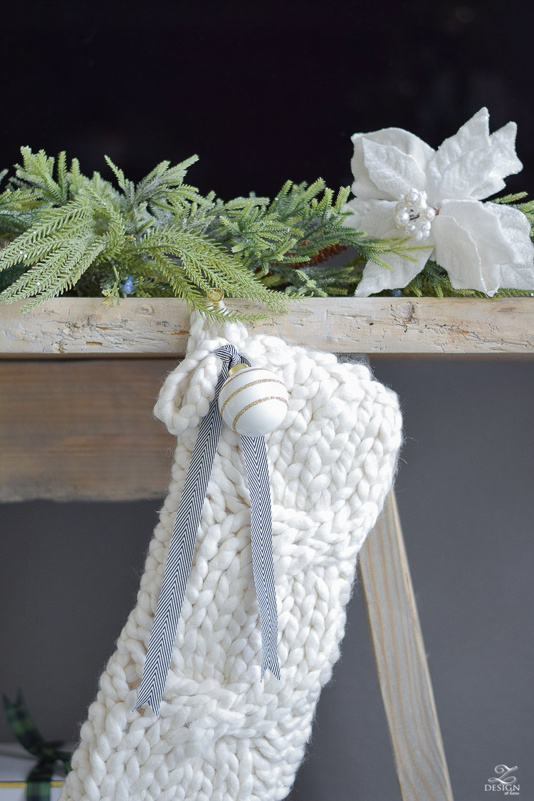 Oversized cable knit stocking - ZDesign At Home Christmas Living Room Tour