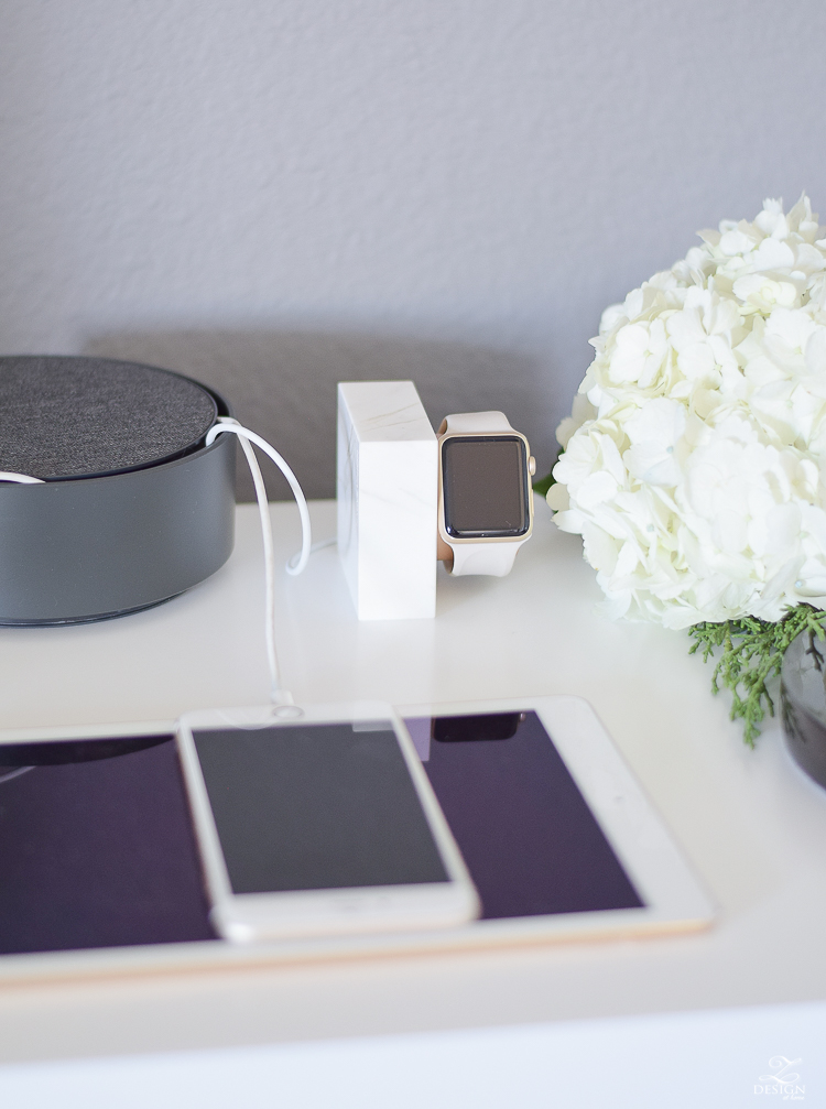 The best way to hide those messy phone cords (and the most beautiful apple watch charging station)