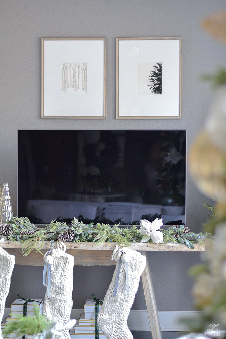 Minted art for Christmas - Boho Glam holiday living room tour