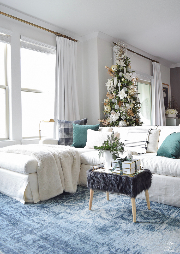 Glam Christmas Living Room Tour + Tips for Easy Holiday ...