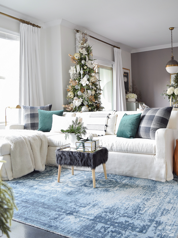 Boho Chic Living Room Christmas Tour - A Stroll Thru Life Holiday Tour