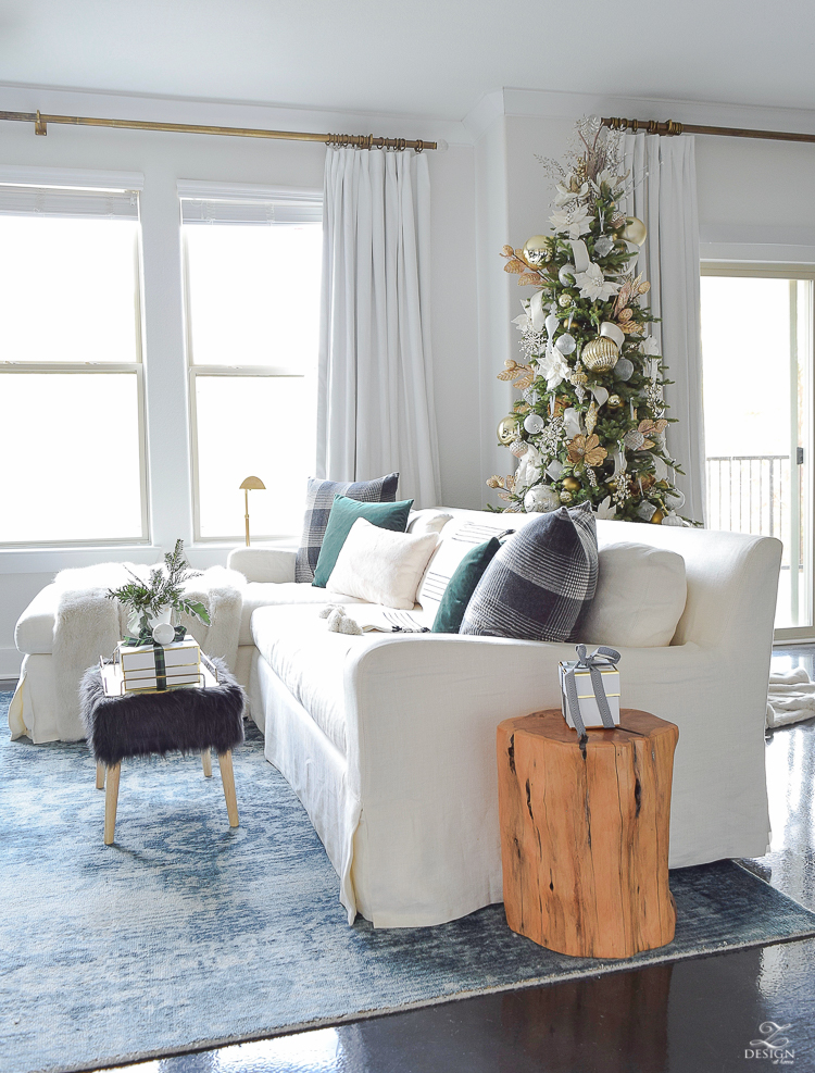 ZDesign At Home Christmas Living Room Tour with a Glam Boho Chic vibe