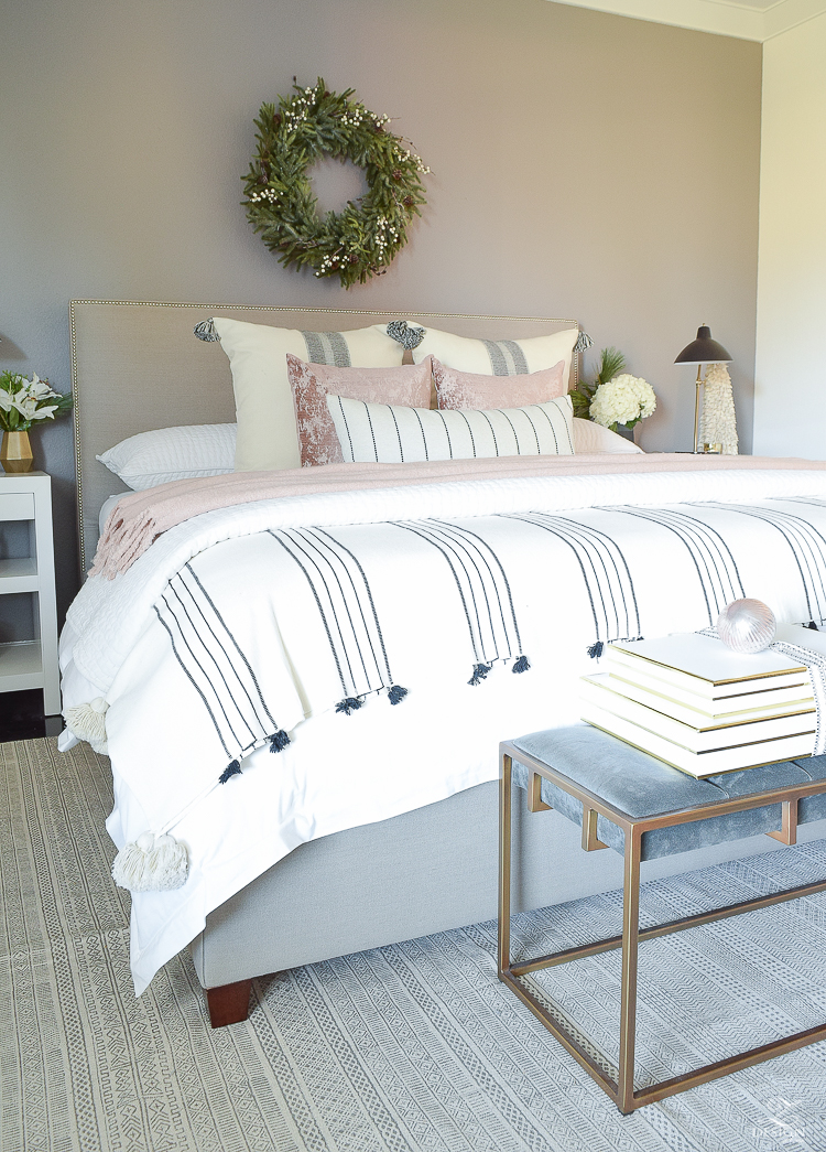 Transitional Modern Christmas Bedroom - ZDesign At Home Tour