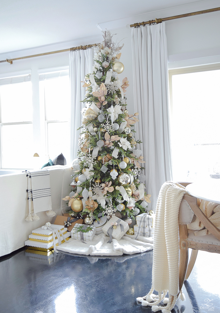 White and gold glam christmas tree