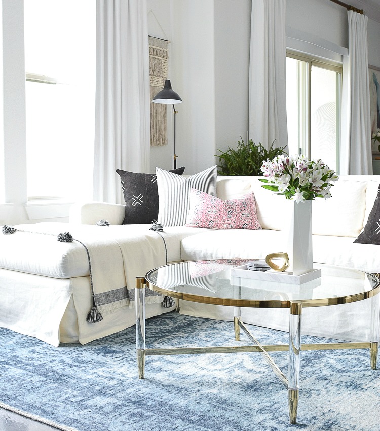 How to Choose The Right Coffee Table For Your Space + A Brass & Lucite Round-Up