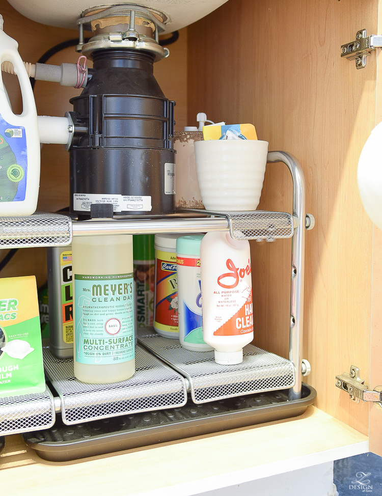 Under the sink expandable organizer plus drip pan