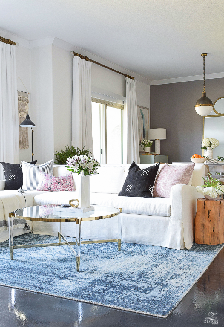 Transitional Modern Spring Living Room Tour - Decked & Styled Spring Tour