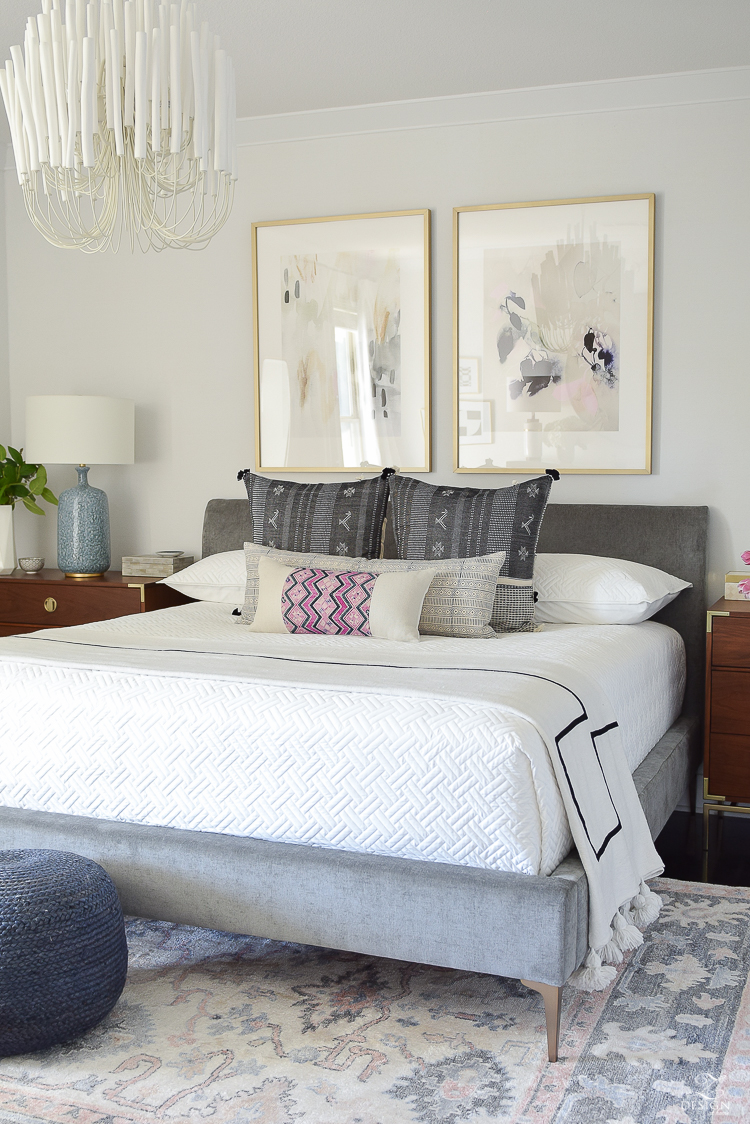 One Room Challenge - Boho Glam Transitional Modern Master Bedroom Reveal - ZDesign At Home