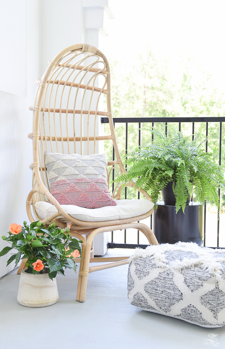 Summer Patio Tour - Boho Chic Rattan Chair