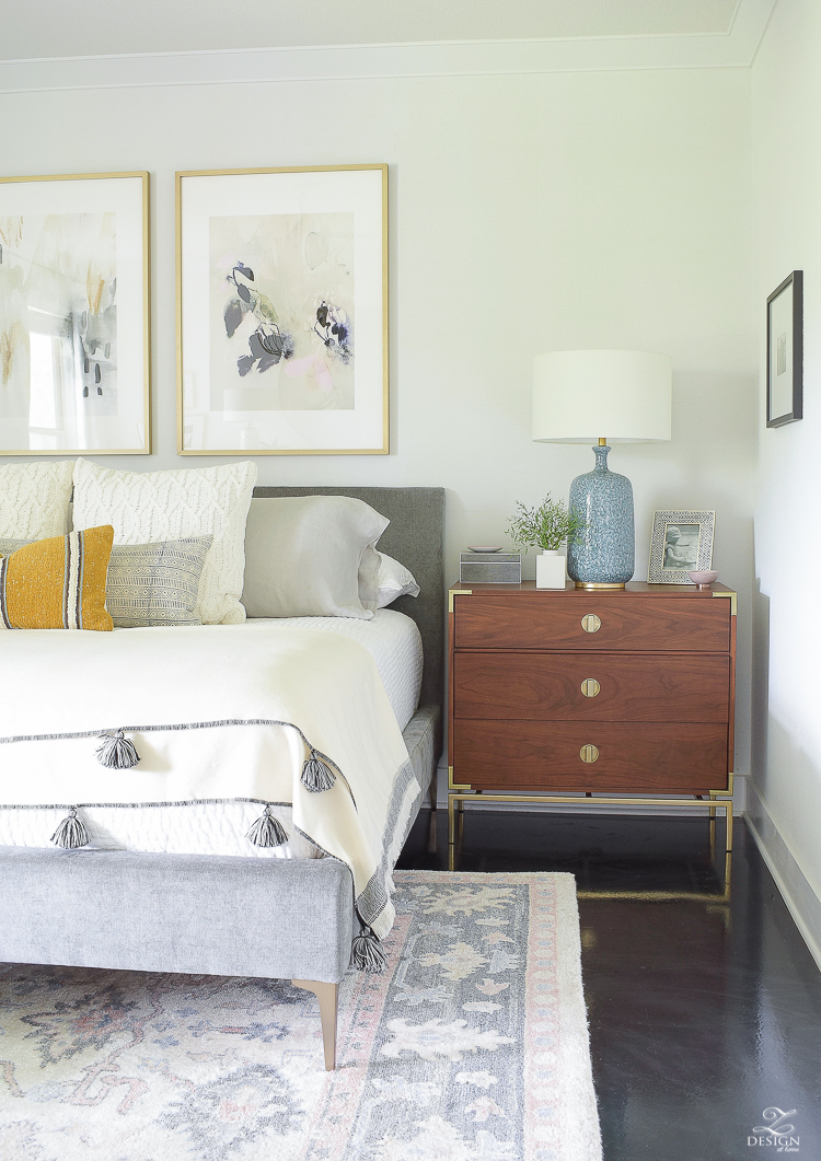 Early fall bedroom - harvest colors & cable knits in a light, airy bedroom