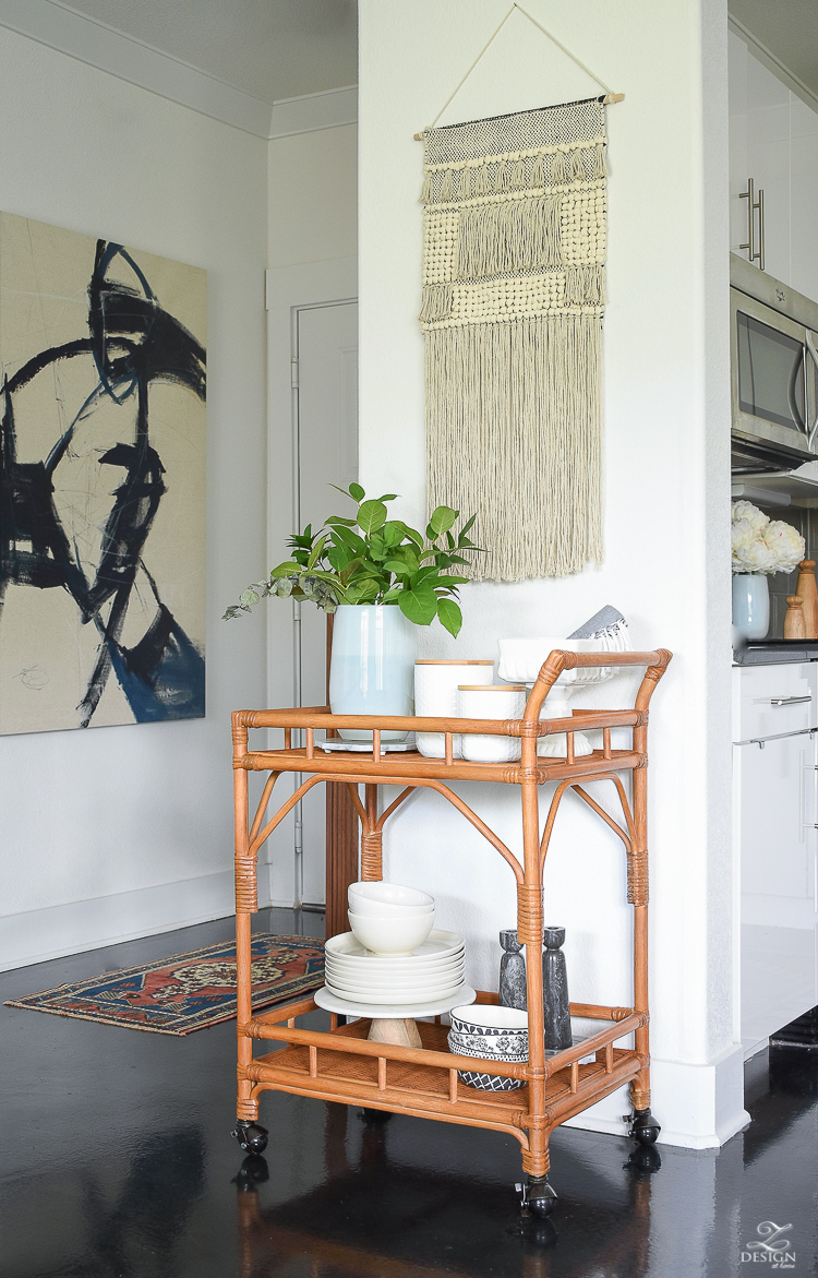 Bar Cart Styling Tips for the Kitchen - How to style a bar cart