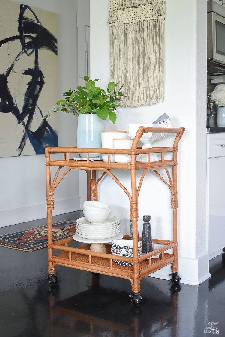 How to style a bar cart for the kitchen and more