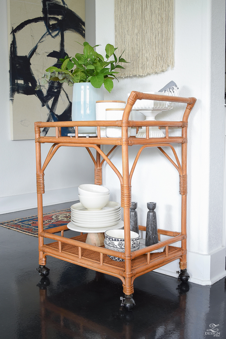 How to style a bar cart kitchen essential overflow - ZDesign At Home