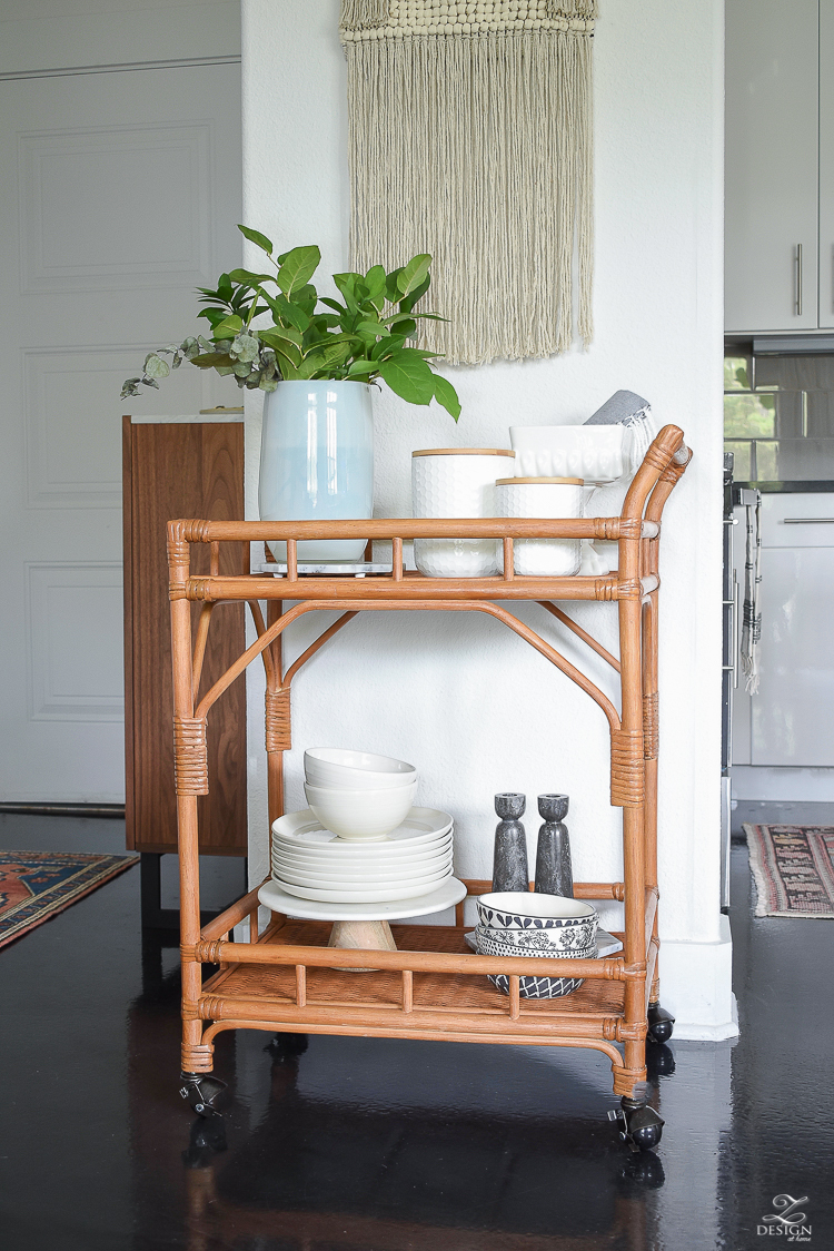 How to style a bar cart for the kitchen and more